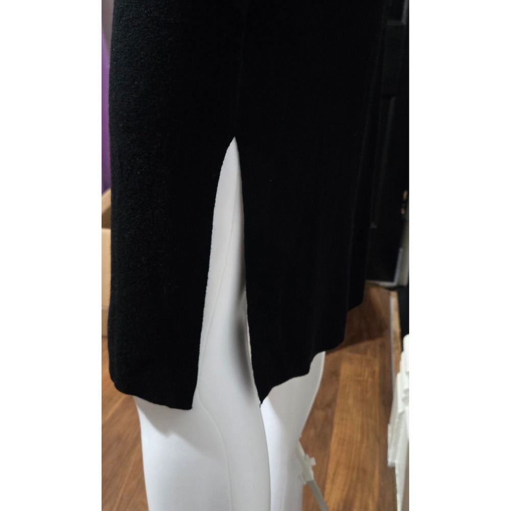 The Drop Suki Black Rib Knit Long Sleeve V-Back Midi Sweater Dress XS NEW - Picture 3 of 7